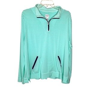 Chico’s Weekends Nicholle Top XL Green Blue EUC